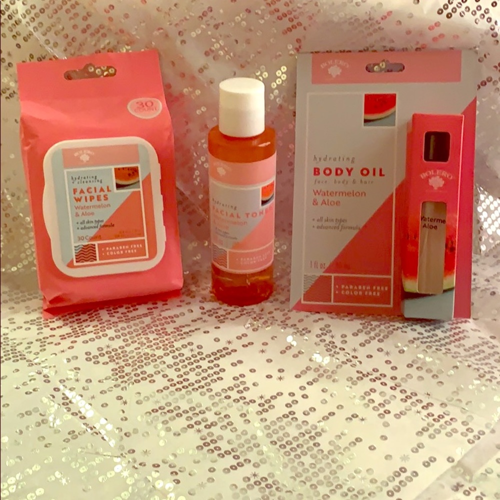 BOLERO, facial wipes, facial toner , Body oil